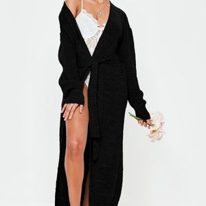 black  maxi cardigan